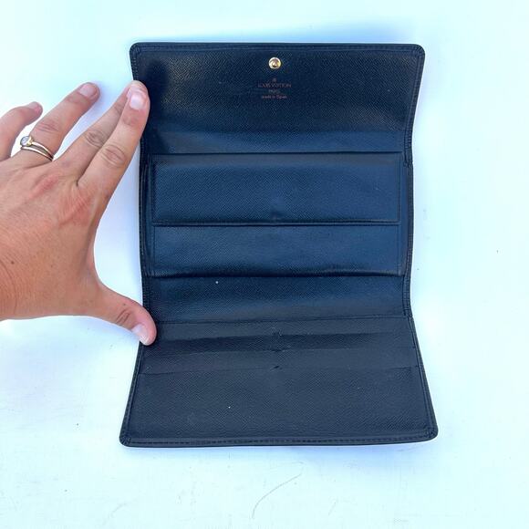 Louis Vuitton Epi Porte Tresor Black Wallet Tri-Fold Vintage Leather Designer LV - Picture 6 of 12